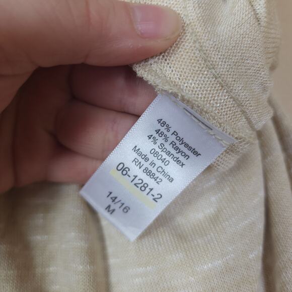 Woman Within Dreams & Co. Soft Knit Lounge Pants in Khaki Size 14/16 - Picture 9 of 10